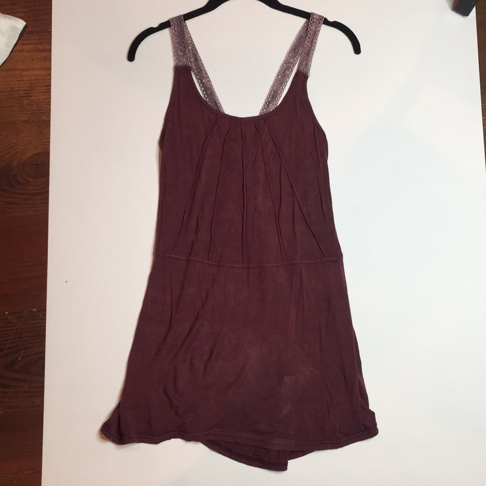 POL Maroon Flowy Tank Top